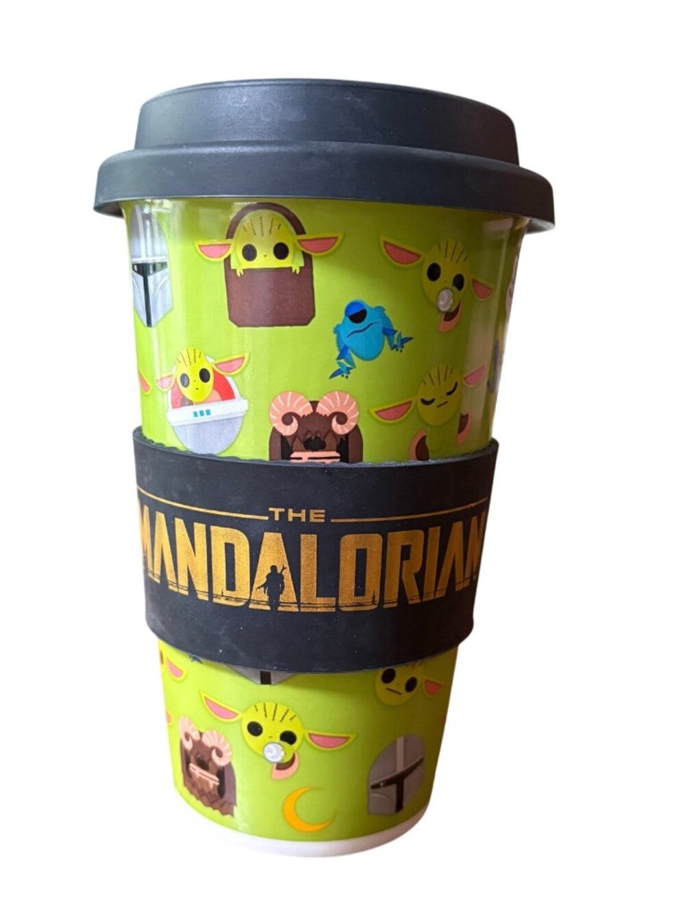 Star Wars Mandalorian Grogu Baby Yoda Ceramic Travel Mug Galerie 16 oz